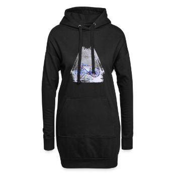 vélo hiver e 112 - Sweat-shirt à capuche long Femme - noir - Devant