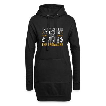 Posaune Posaunist - Hoodie-Kleid - Schwarz - Vorne
