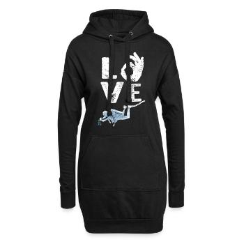 Ich mag es, mit einem Taucher zu tauchen - Hoodie-Kleid - Schwarz - Vorne