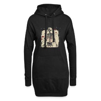Morbid Horror Toadstool Skeleton - Hoodie Dress - black - Front