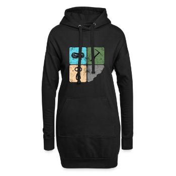 Klettern Bergsteiger Bergfex Eispickel - Hoodie-Kleid - Schwarz - Vorne