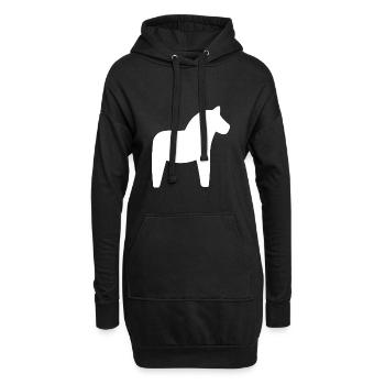 Cheval Dala Cheval Dala Symbole suédois typique - Sweat-shirt à capuche long Femme - noir - Devant