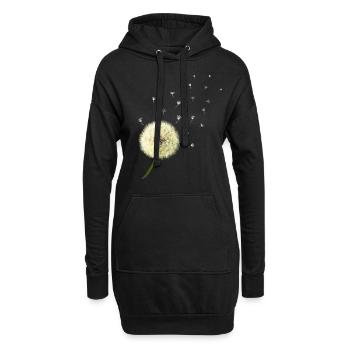 Pusteblume wünsch dir was - Hoodie-Kleid - Schwarz - Vorne