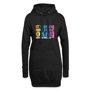 Santé mentale Mentale Gesundheit - Sweat-shirt à capuche long Femme - noir - Devant