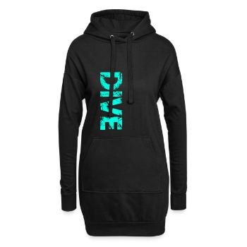 Plongée - Sweat-shirt à capuche long Femme - noir - Devant
