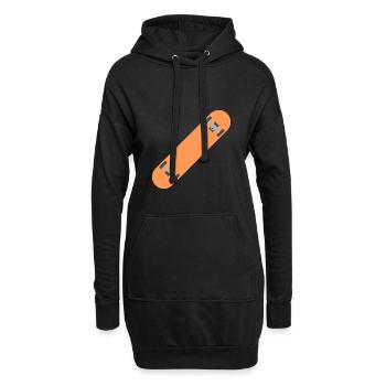 skateborad - Sweat-shirt à capuche long Femme - noir - Devant