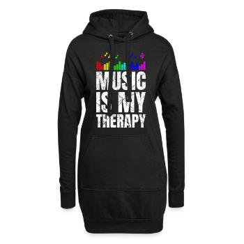 La musique est ma thérapie Musicien Mélomanes - Sweat-shirt à capuche long Femme - noir - Devant