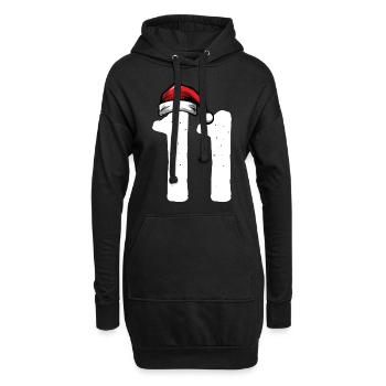 11 Zahl Weihnachten - Hoodie-Kleid - Schwarz - Vorne