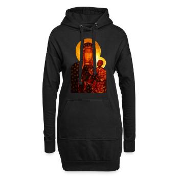 Unsere Liebe Frau von Czéstochowa, Schwarze Madonna - Hoodie-Kleid - Schwarz - Vorne