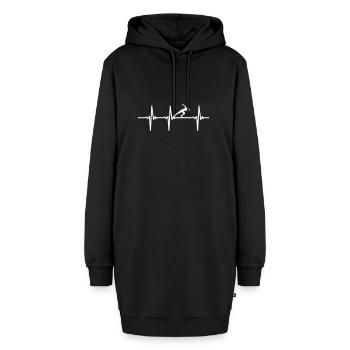 Rythme cardiaque pour les coureurs et la course à pied - Sweat-shirt à capuche long Femme - noir - Devant