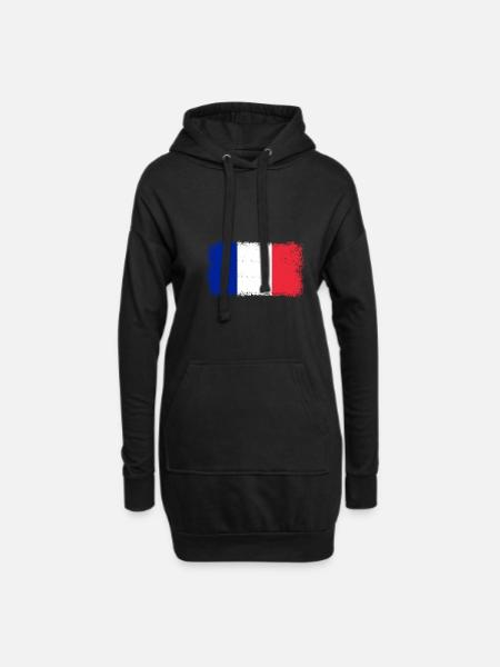 France france flag - Hoodie Dress - black