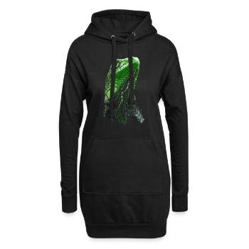 IGUANE VERT - ANIMAL DE COMPAGNIE IGUANE VERT COMMUN - Sweat-shirt à capuche long Femme - noir - Devant