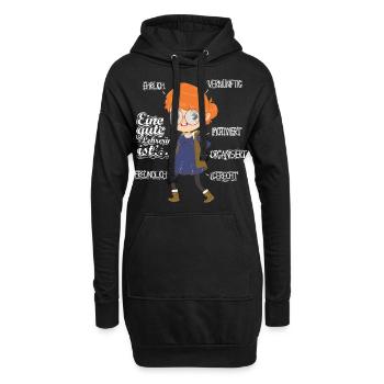 Enseignante Cadeau - Sweat-shirt à capuche long Femme - noir - Devant
