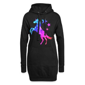 Fantaisie licorne avec étoile - Sweat-shirt à capuche long Femme - noir - Devant