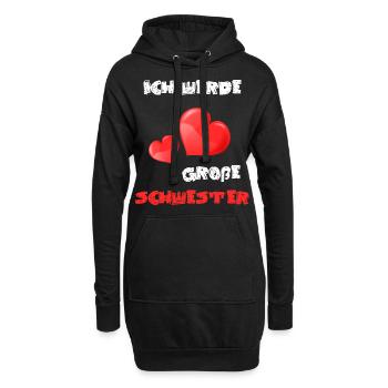 Ich Werde Große Schwester - Hoodie-Kleid - Schwarz - Vorne