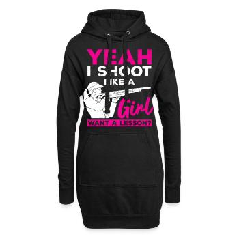 Tontaubenschießen - Hoodie-Kleid - Schwarz - Vorne