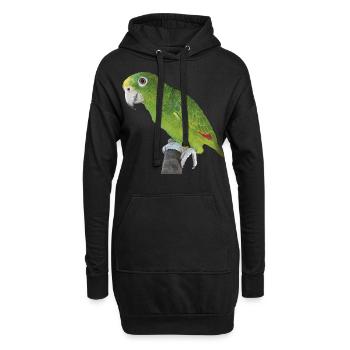 Der Amazonas-Königspapagei - Hoodie-Kleid - Schwarz - Vorne