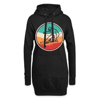 Vintage-Snowboard - Hoodie-Kleid - Schwarz - Vorne