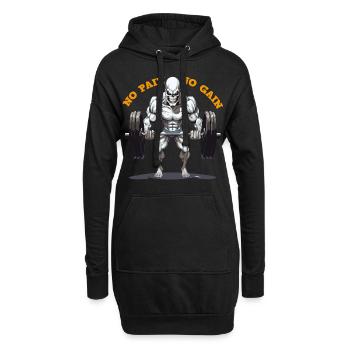 Musculation squelette No Pain No Gain - Sweat-shirt à capuche long Femme - noir - Devant