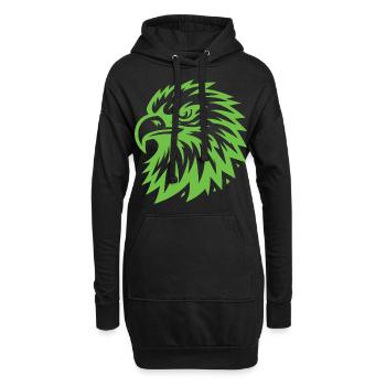Green Eagle – Sauvage, majestueux et puissant - Sweat-shirt à capuche long Femme - noir - Devant