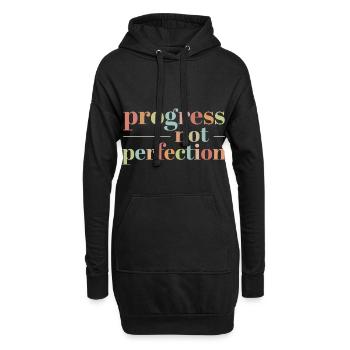 Le progrès au lieu de la perfection L’amour de soi - Sweat-shirt à capuche long Femme - noir - Devant