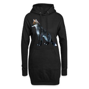 Renard Renard Motif Animaux Cadeau Art Animal Motif - Sweat-shirt à capuche long Femme - noir - Devant