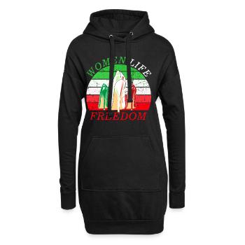 Women life freedom jin jiyan azadi - Hoodie-Kleid - Schwarz - Vorne