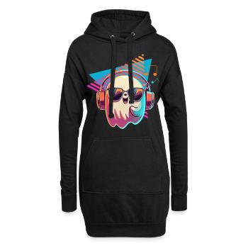 Ghost avec lunettes de soleil et casque - Sweat-shirt à capuche long Femme - noir - Devant