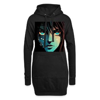 Anime Digital - Hoodie-Kleid - Schwarz - Vorne