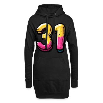 31 Nombre Coloré - Sweat-shirt à capuche long Femme - noir - Devant