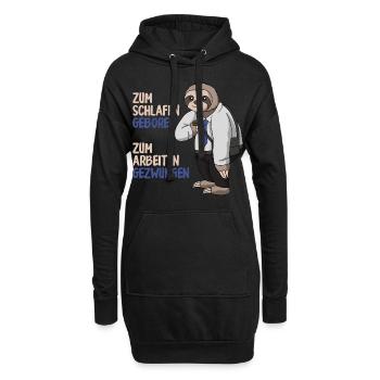 Lustiger Büro Kollege Geschenk Spruch Faultier - Hoodie-Kleid - Schwarz - Vorne