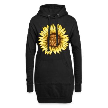 Sonnenblume Grafik Sommer Urlaub Urlaub Geschenk - Hoodie-Kleid - Schwarz - Vorne