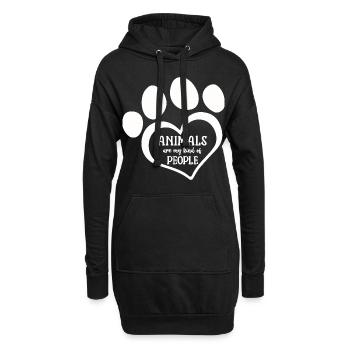 Les animaux sont mon genre de personnes - Sweat-shirt à capuche long Femme - noir - Devant