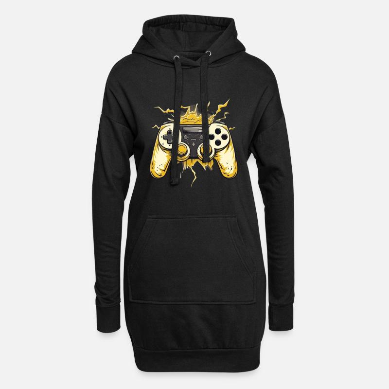 Gaming Controller - Hoodie-Kleid - Schwarz