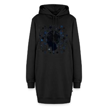 Gehirn Strukturen - Surreale Kunst - Hoodie-Kleid - Schwarz - Vorne - AI Model Female 172 light (172cm)