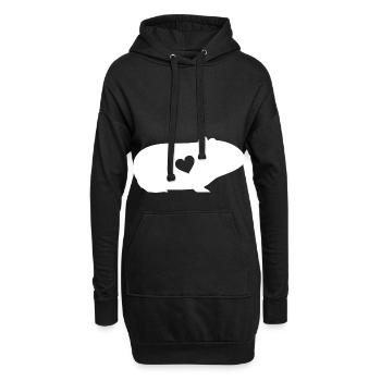 Cochon d'Inde Rongeur Cochon d'Inde - Sweat-shirt à capuche long Femme - noir - Devant