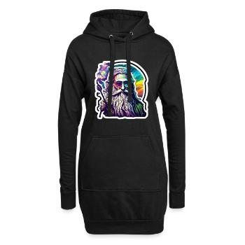 God of Hippies - Hoodie-Kleid - Schwarz - Vorne