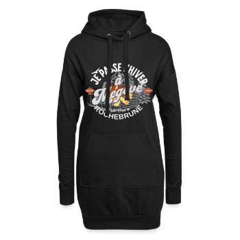 Je passe l hiver à Megève Rochebrune - Sweat-shirt à capuche long Femme - noir - Devant