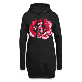 Rose Rosen Blume Blüte Garten Natur Geschenk - Hoodie-Kleid - Schwarz - Vorne