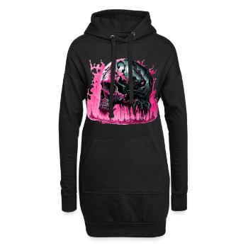 Cyborg Skull Skull - Hoodie Dress - black - Front