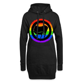 Bunt gegen rechts - Hoodie-Kleid - Schwarz - Vorne