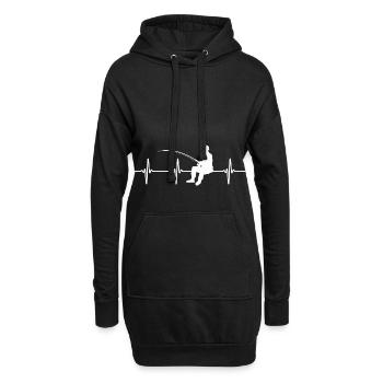 Cadeau pêche pêcheur pêcheur Fischer EKG - Sweat-shirt à capuche long Femme - noir - Devant