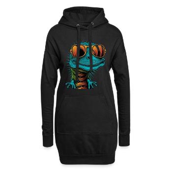 Cool Gecko - Hoodie-Kleid - Schwarz - Vorne