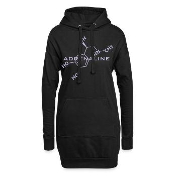 Adrenaline Strukturformel - Hoodie-Kleid - Schwarz - Vorne