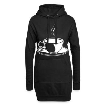 icône de tasse de café cappuccino - Sweat-shirt à capuche long Femme - noir - Devant