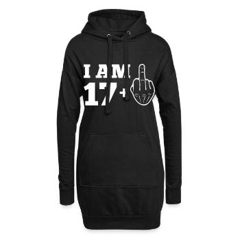 18. Geburtstag 17 + Mittelfinger 18 Jahre T-Shirt - Hoodie-Kleid - Schwarz - Vorne