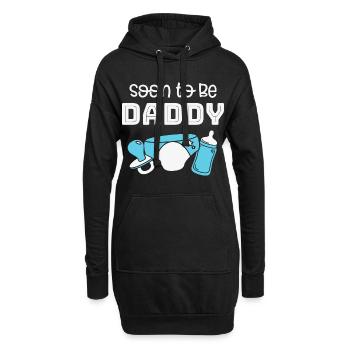 Bébé enceinte Mère Bébé T-Shirt Maman Papa - Sweat-shirt à capuche long Femme - noir - Devant
