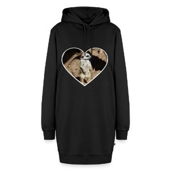 Niedliches Erdmännchen - Hoodie-Kleid - Schwarz - Vorne - AI Model Female 172 light (172cm)