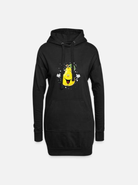 Birne - Hoodie-Kleid - Schwarz