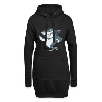 haifisch - Hoodie-Kleid - Schwarz - Vorne